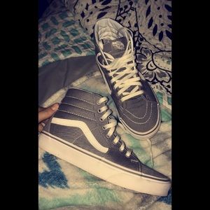 Grey & White High Top Vans